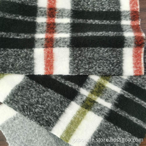 Woolen Boucle Plaid design with long brushed fabrics
